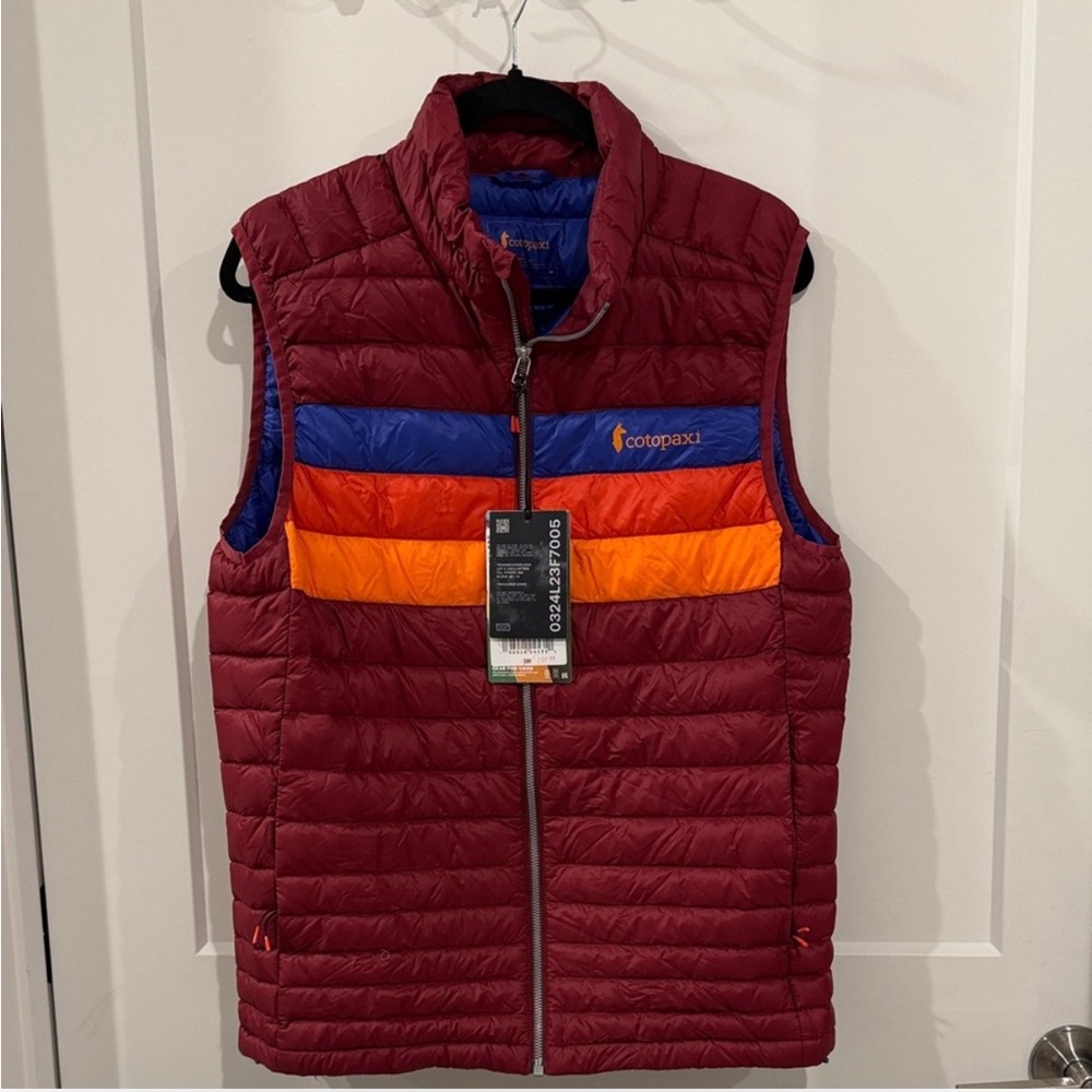NWT Cotopaxi Burgundy Men’s  Striped Vest Large